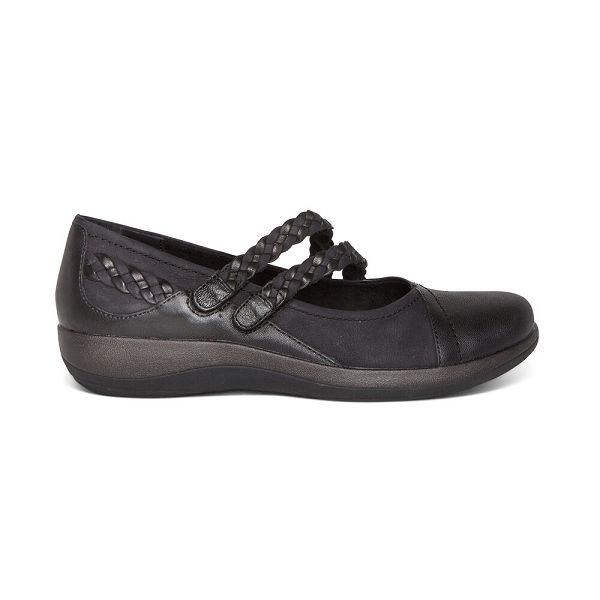 Aetrex Women's Annie Mary Jane Dress Shoes - Black | USA TEXO5PG